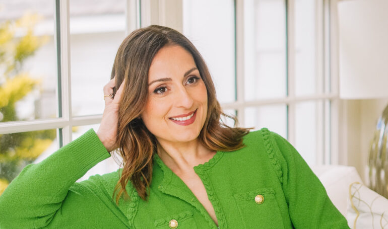 Farnoosh-green-sweater