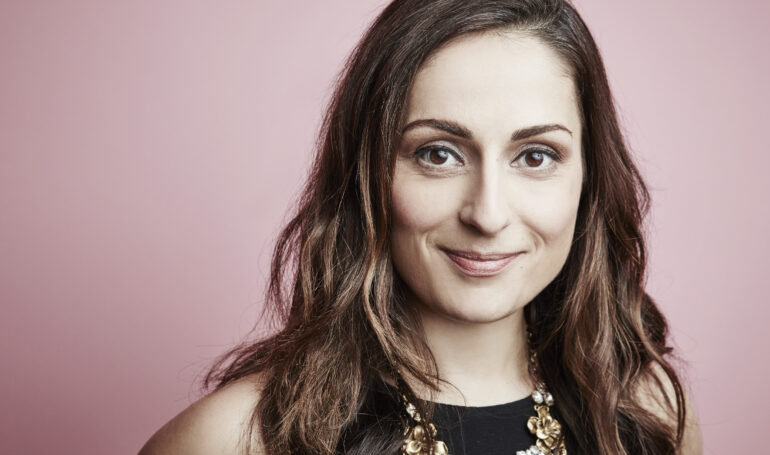 Farnoosh Torabi of NBCUniversal's 'Follow the Leader'  poses in the Getty Images Portrait Studio at the 2016 Winter Television Critics Association press tour at the Langham Hotel on January 14, 2016 in Pasadena, California. (Photo by Maarten de Boer/Getty Images Portraits)